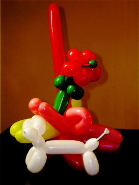 animation anniversaire à domicile enfant 3 à 11 ans sculpture sur ballons : le chien