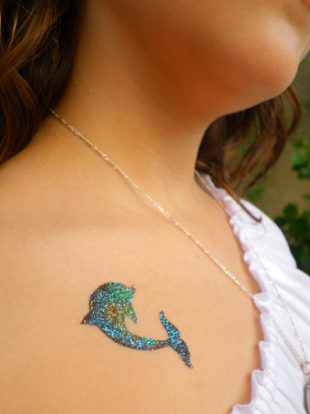 Animation anniveraire 4 à 10 ans tatouages temporaires de dauphin pour enfants filles et garçons.
